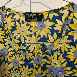 AVERARDO BESSI Italian blue and yellow shirt girls size 8